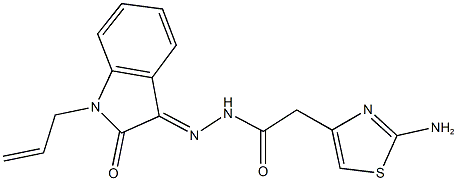 N'-(1-allyl-2-oxo-1,2-dihydro-3H-indol-3-ylidene)-2-(2-amino-1,3-thiazol-4-yl)acetohydrazide 구조식 이미지
