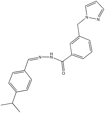 N'-(4-isopropylbenzylidene)-3-(1H-pyrazol-1-ylmethyl)benzohydrazide Structure