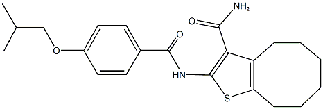 2-[(4-isobutoxybenzoyl)amino]-4,5,6,7,8,9-hexahydrocycloocta[b]thiophene-3-carboxamide Structure