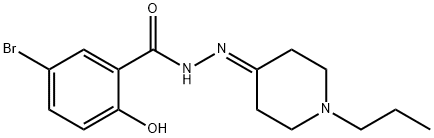 5-bromo-2-hydroxy-N'-(1-propyl-4-piperidinylidene)benzohydrazide Structure
