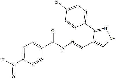 N'-{[3-(4-chlorophenyl)-1H-pyrazol-4-yl]methylene}-4-nitrobenzohydrazide 구조식 이미지