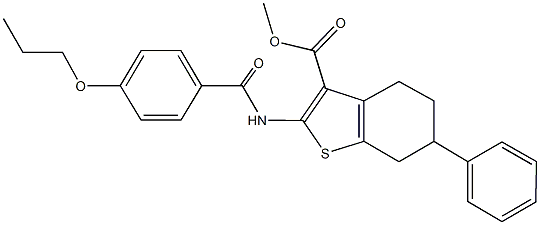 methyl 6-phenyl-2-[(4-propoxybenzoyl)amino]-4,5,6,7-tetrahydro-1-benzothiophene-3-carboxylate Structure