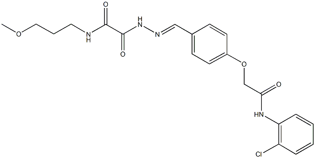 2-(2-{4-[2-(2-chloroanilino)-2-oxoethoxy]benzylidene}hydrazino)-N-(3-methoxypropyl)-2-oxoacetamide Structure