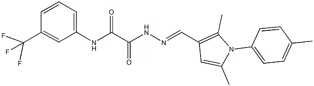 2-(2-{[2,5-dimethyl-1-(4-methylphenyl)-1H-pyrrol-3-yl]methylene}hydrazino)-2-oxo-N-[3-(trifluoromethyl)phenyl]acetamide 구조식 이미지