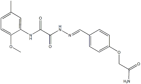 2-{2-[4-(2-amino-2-oxoethoxy)benzylidene]hydrazino}-N-(2-methoxy-5-methylphenyl)-2-oxoacetamide 구조식 이미지