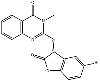 2-[(5-bromo-2-oxo-1,2-dihydro-3H-indol-3-ylidene)methyl]-3-methyl-4(3H)-quinazolinone Structure