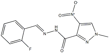 N'-(2-fluorobenzylidene)-4-nitro-1-methyl-1H-pyrazole-3-carbohydrazide Structure