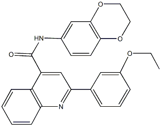 N-(2,3-dihydro-1,4-benzodioxin-6-yl)-2-(3-ethoxyphenyl)-4-quinolinecarboxamide 구조식 이미지