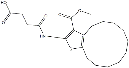 4-{[3-(methoxycarbonyl)-4,5,6,7,8,9,10,11,12,13-decahydrocyclododeca[b]thien-2-yl]amino}-4-oxobutanoic acid 구조식 이미지