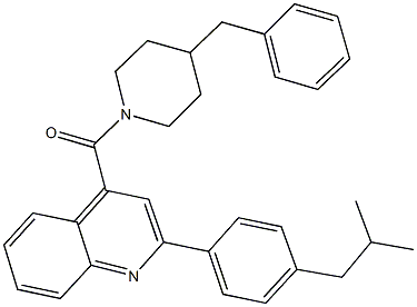 4-[(4-benzyl-1-piperidinyl)carbonyl]-2-(4-isobutylphenyl)quinoline Structure