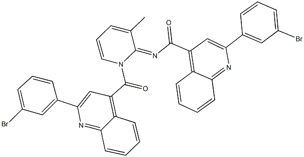 2-(3-bromophenyl)-N-(1-{[2-(3-bromophenyl)quinolin-4-yl]carbonyl}-3-methylpyridin-2(1H)-ylidene)quinoline-4-carboxamide 구조식 이미지