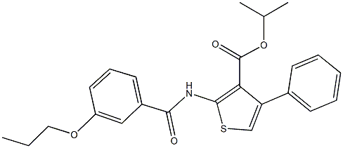 isopropyl 4-phenyl-2-[(3-propoxybenzoyl)amino]-3-thiophenecarboxylate Structure