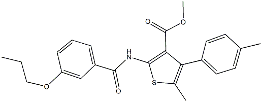 methyl 5-methyl-4-(4-methylphenyl)-2-[(3-propoxybenzoyl)amino]thiophene-3-carboxylate Structure