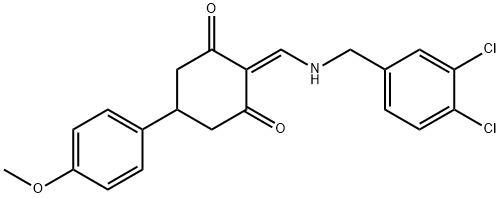 2-{[(3,4-dichlorobenzyl)amino]methylene}-5-(4-methoxyphenyl)cyclohexane-1,3-dione 구조식 이미지