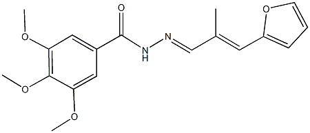 N'-[3-(2-furyl)-2-methyl-2-propenylidene]-3,4,5-trimethoxybenzohydrazide 구조식 이미지