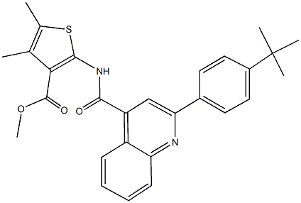 methyl 2-({[2-(4-tert-butylphenyl)-4-quinolinyl]carbonyl}amino)-4,5-dimethyl-3-thiophenecarboxylate Structure