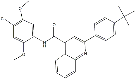 2-(4-tert-butylphenyl)-N-(4-chloro-2,5-dimethoxyphenyl)-4-quinolinecarboxamide Structure