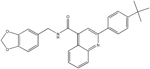 N-(1,3-benzodioxol-5-ylmethyl)-2-(4-tert-butylphenyl)quinoline-4-carboxamide Structure