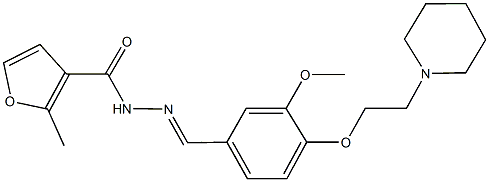 N'-{3-methoxy-4-[2-(1-piperidinyl)ethoxy]benzylidene}-2-methyl-3-furohydrazide 구조식 이미지