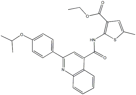 ethyl 2-({[2-(4-isopropoxyphenyl)quinolin-4-yl]carbonyl}amino)-5-methylthiophene-3-carboxylate 구조식 이미지