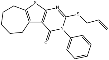 2-(allylsulfanyl)-3-phenyl-3,5,6,7,8,9-hexahydro-4H-cyclohepta[4,5]thieno[2,3-d]pyrimidin-4-one Structure