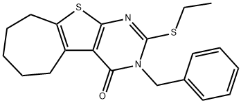 3-benzyl-2-(ethylsulfanyl)-3,5,6,7,8,9-hexahydro-4H-cyclohepta[4,5]thieno[2,3-d]pyrimidin-4-one Structure