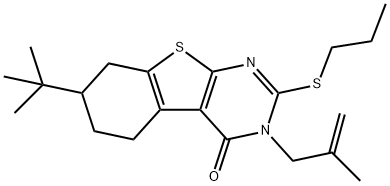 7-tert-butyl-3-(2-methyl-2-propenyl)-2-(propylsulfanyl)-5,6,7,8-tetrahydro[1]benzothieno[2,3-d]pyrimidin-4(3H)-one Structure