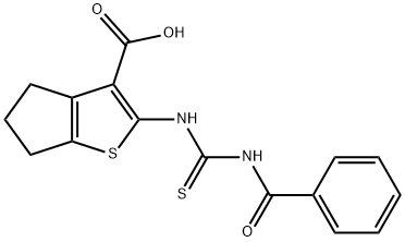 2-{[(benzoylamino)carbothioyl]amino}-5,6-dihydro-4H-cyclopenta[b]thiophene-3-carboxylic acid Structure