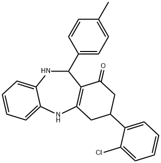 3-(2-chlorophenyl)-11-(4-methylphenyl)-2,3,4,5,10,11-hexahydro-1H-dibenzo[b,e][1,4]diazepin-1-one Structure