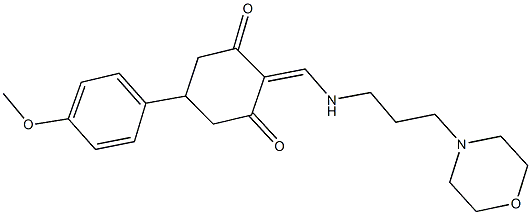 5-(4-methoxyphenyl)-2-({[3-(4-morpholinyl)propyl]amino}methylene)-1,3-cyclohexanedione 구조식 이미지