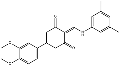 5-(3,4-dimethoxyphenyl)-2-[(3,5-dimethylanilino)methylene]-1,3-cyclohexanedione 구조식 이미지