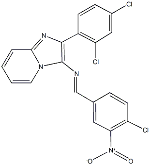 3-({4-chloro-3-nitrobenzylidene}amino)-2-(2,4-dichlorophenyl)imidazo[1,2-a]pyridine Structure
