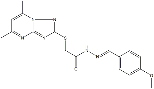 2-[(5,7-dimethyl[1,2,4]triazolo[1,5-a]pyrimidin-2-yl)sulfanyl]-N'-(4-methoxybenzylidene)acetohydrazide 구조식 이미지
