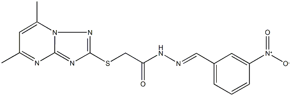 2-[(5,7-dimethyl[1,2,4]triazolo[1,5-a]pyrimidin-2-yl)sulfanyl]-N'-{3-nitrobenzylidene}acetohydrazide Structure