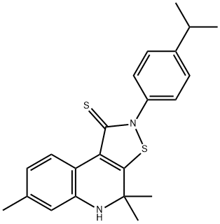 2-(4-isopropylphenyl)-4,4,7-trimethyl-4,5-dihydroisothiazolo[5,4-c]quinoline-1(2H)-thione 구조식 이미지