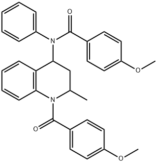 4-methoxy-N-[1-(4-methoxybenzoyl)-2-methyl-1,2,3,4-tetrahydro-4-quinolinyl]-N-phenylbenzamide 구조식 이미지
