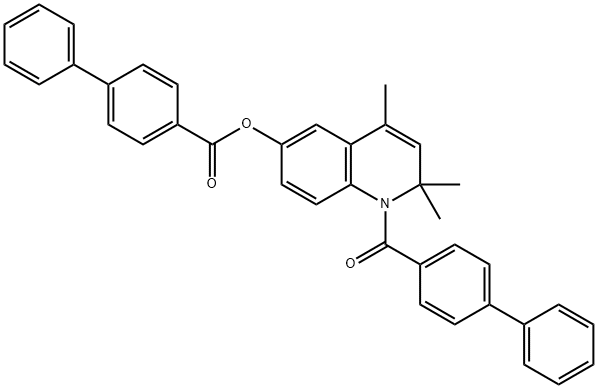 1-([1,1'-biphenyl]-4-ylcarbonyl)-2,2,4-trimethyl-1,2-dihydro-6-quinolinyl [1,1'-biphenyl]-4-carboxylate Structure
