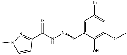 N'-(5-bromo-2-hydroxy-3-methoxybenzylidene)-1-methyl-1H-pyrazole-3-carbohydrazide 구조식 이미지