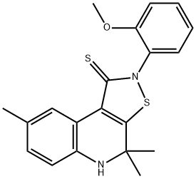 2-(2-methoxyphenyl)-4,4,8-trimethyl-4,5-dihydroisothiazolo[5,4-c]quinoline-1(2H)-thione 구조식 이미지