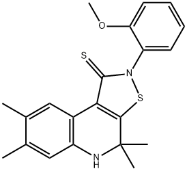 4,4,7,8-tetramethyl-2-[2-(methyloxy)phenyl]-4,5-dihydroisothiazolo[5,4-c]quinoline-1(2H)-thione 구조식 이미지