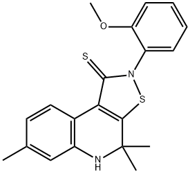 2-(2-methoxyphenyl)-4,4,7-trimethyl-4,5-dihydroisothiazolo[5,4-c]quinoline-1(2H)-thione Structure