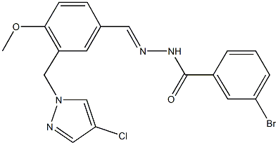 3-bromo-N'-{3-[(4-chloro-1H-pyrazol-1-yl)methyl]-4-methoxybenzylidene}benzohydrazide 구조식 이미지