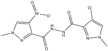 N'-[(4-chloro-1-methyl-1H-pyrazol-3-yl)carbonyl]-4-nitro-1-methyl-1H-pyrazole-3-carbohydrazide 구조식 이미지