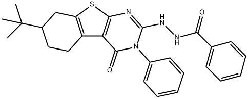 N'-(7-tert-butyl-4-oxo-3-phenyl-3,4,5,6,7,8-hexahydro[1]benzothieno[2,3-d]pyrimidin-2-yl)benzohydrazide Structure