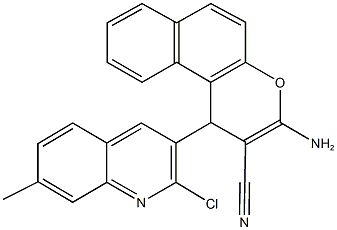 3-amino-1-(2-chloro-7-methyl-3-quinolinyl)-1H-benzo[f]chromene-2-carbonitrile 구조식 이미지