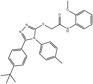 2-{[5-(4-tert-butylphenyl)-4-(4-methylphenyl)-4H-1,2,4-triazol-3-yl]sulfanyl}-N-(2-methoxyphenyl)acetamide Structure