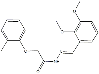 N'-(2,3-dimethoxybenzylidene)-2-(2-methylphenoxy)acetohydrazide 구조식 이미지