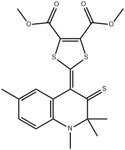 dimethyl 2-(1,2,2,6-tetramethyl-3-thioxo-2,3-dihydro-4(1H)-quinolinylidene)-1,3-dithiole-4,5-dicarboxylate 구조식 이미지