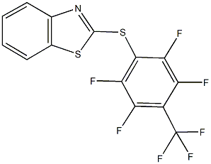 2-{[2,3,5,6-tetrafluoro-4-(trifluoromethyl)phenyl]sulfanyl}-1,3-benzothiazole 구조식 이미지