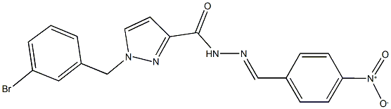 1-(3-bromobenzyl)-N'-{4-nitrobenzylidene}-1H-pyrazole-3-carbohydrazide 구조식 이미지